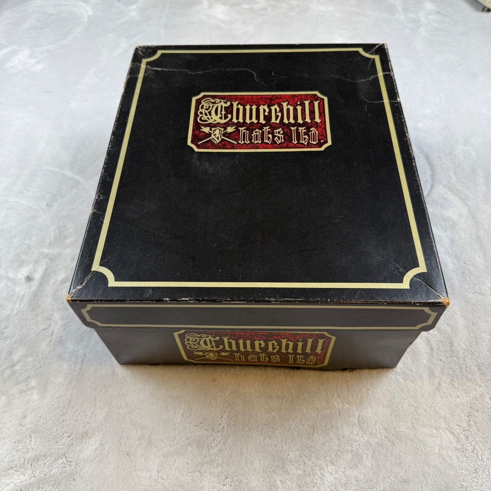 Churchill Hats Ltd Black Hat Box Storage Container Vintage Classic Style